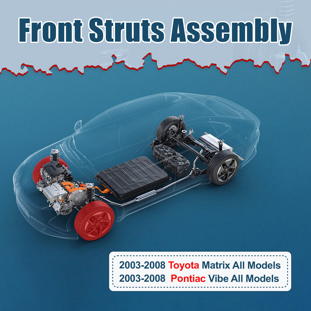 Vextone Front Strut Assembly Kit for Toyota Matrix 2003-2008 All Models – Noise Reduction & Comfort Upgrade – Replaces OEM 172116 172117 (Pair)