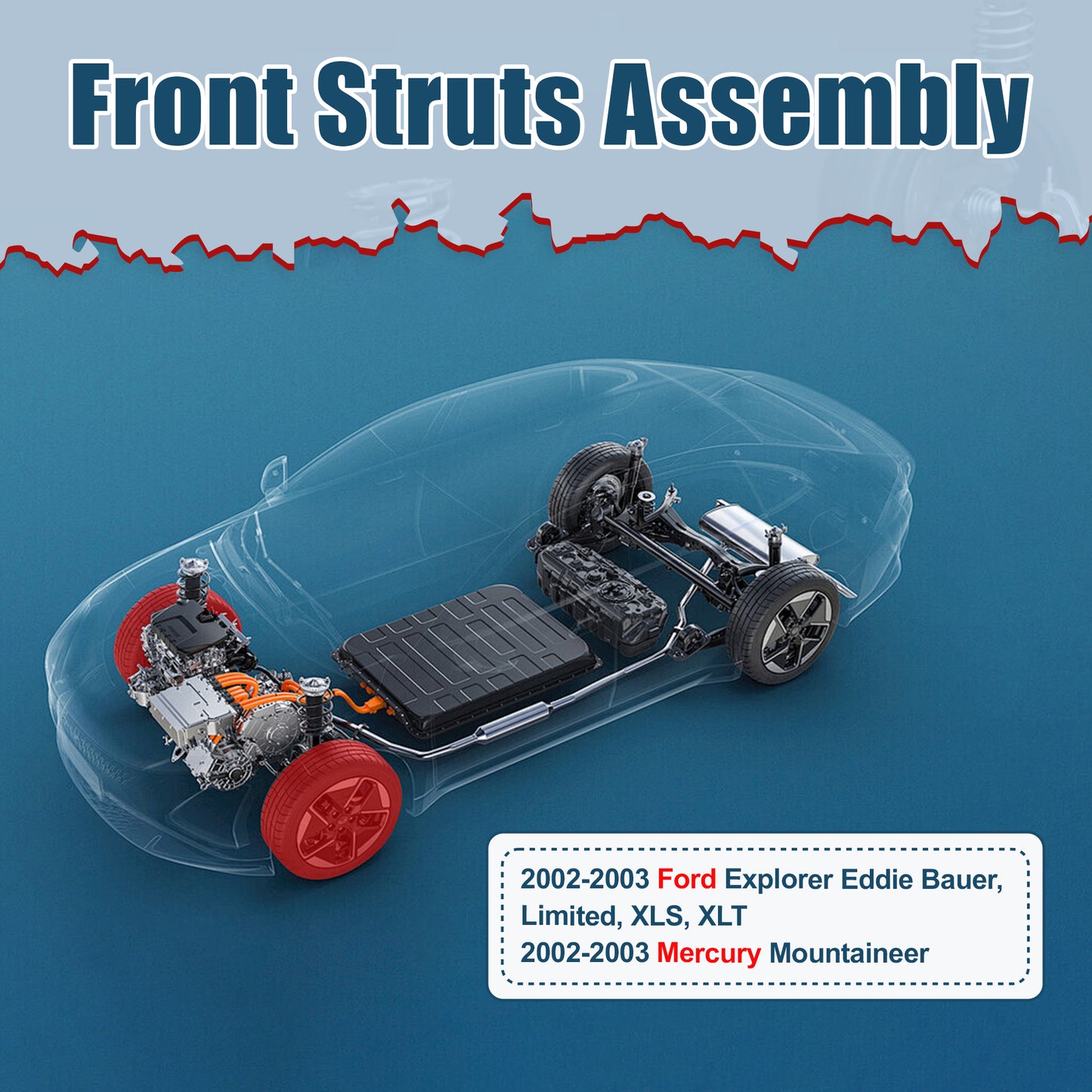 Vextone Front Struts Shock Absorbers Coil Spring Assembly Fit for 2002 2003 Ford Explorer, Mercury Mountaineer – Noise Reduction & Comfort Upgrade – Replaces OEM 171321 (Pair)
