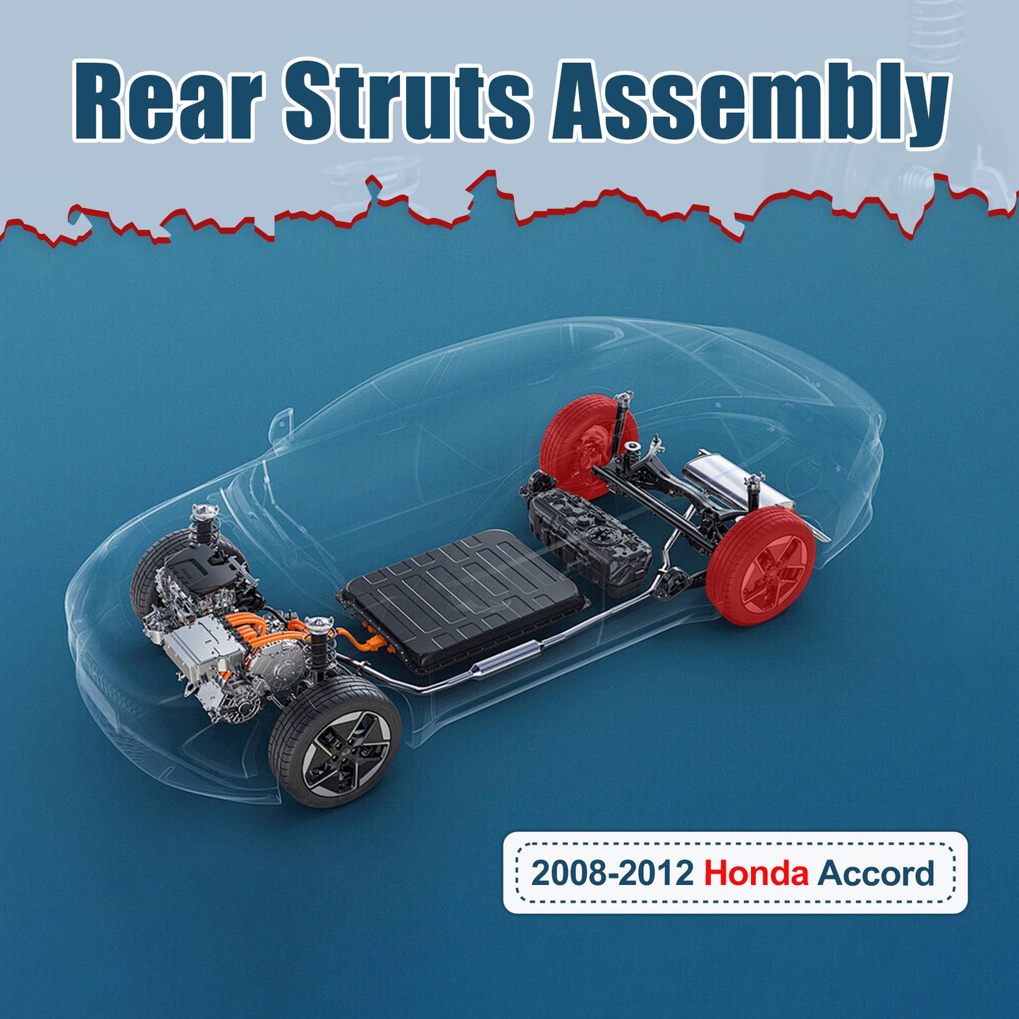 Vextone Rear Struts Shock Absorbers Coil Spring Assembly Fit for Honda Accord 2008 2009 2010 2011 2012 – Noise Reduction & Comfort Upgrade – Replaces OEM 172563(Pair)