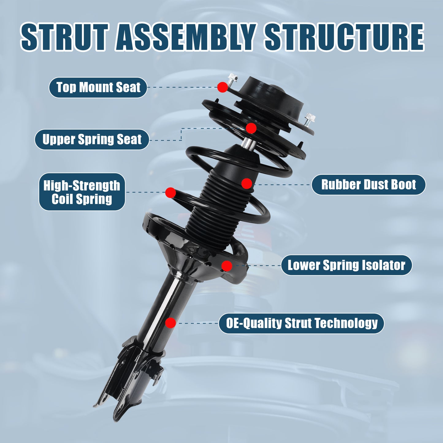 Vextone Front Strut Assembly Kit for 2005 2006 2007 2008 2009 Subaru Outback (NO 2007 3.0 R) – Noise Reduction & Comfort Upgrade – Replaces OEM 172565 172566 272565 272566 (Pair)