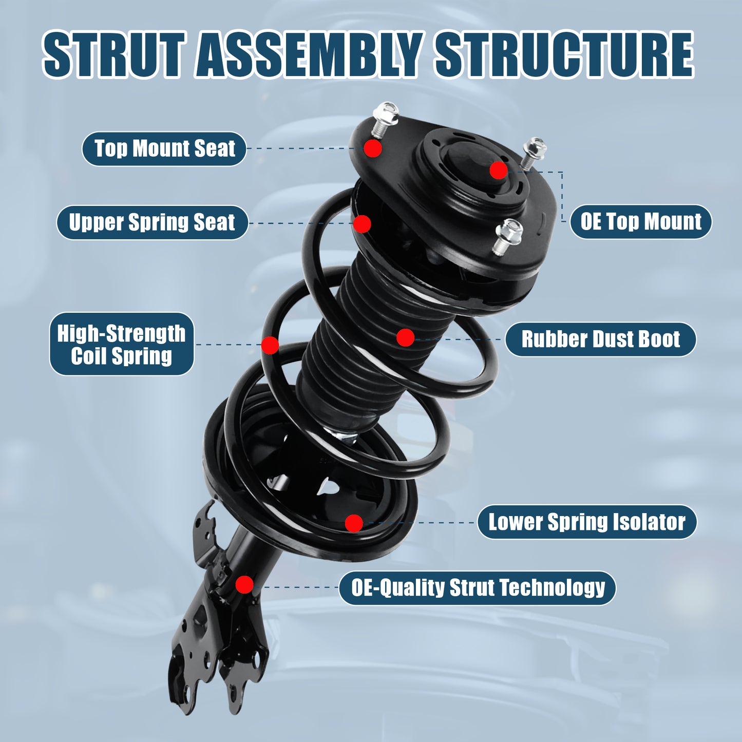Vextone Front Strut Assembly Kit for Toyota Prius 2004 2005 2006 2007 2008 2009 – Noise Reduction & Comfort Upgrade – Replaces OEM 172357 172358 (Pair)