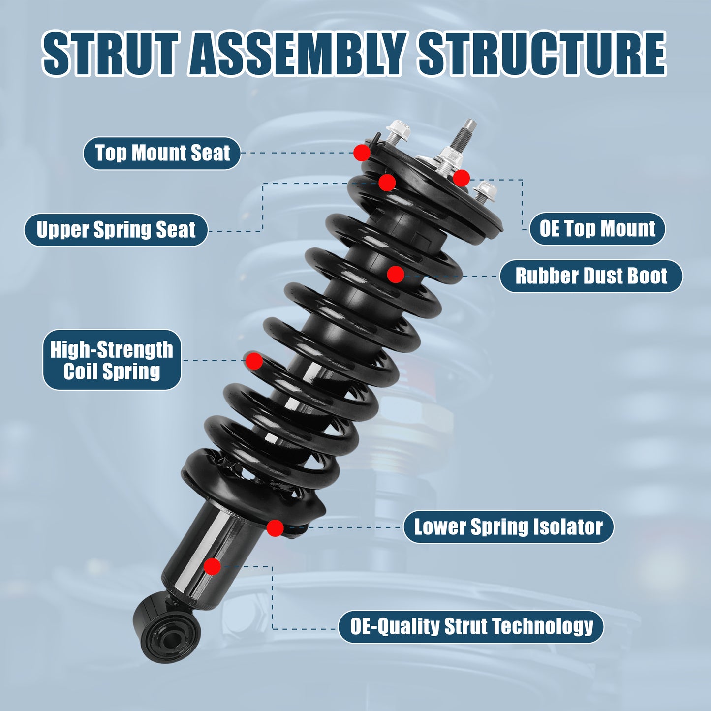 Vextone Front Strut Assembly Kit for 2005-2021 Nissan Frontier – Noise Reduction & Comfort Upgrade – Replaces OEM 271102 (1PC)