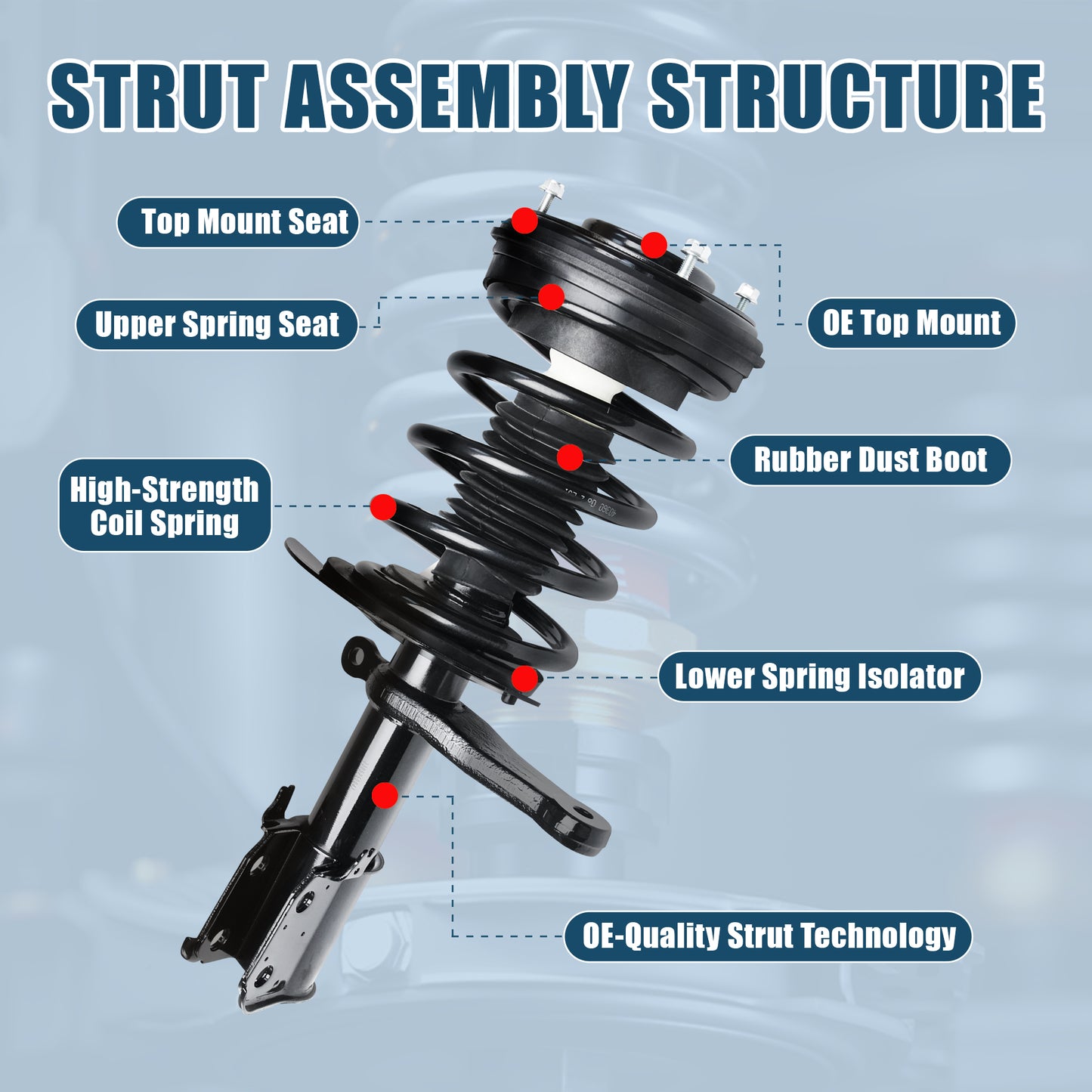 Vextone Front Strut Assembly Kit for Chrysler 300M 1999 2000 2001 2002 2003 2004 – Noise Reduction & Comfort Upgrade – Replaces OEM 171667 171668 (Pair)