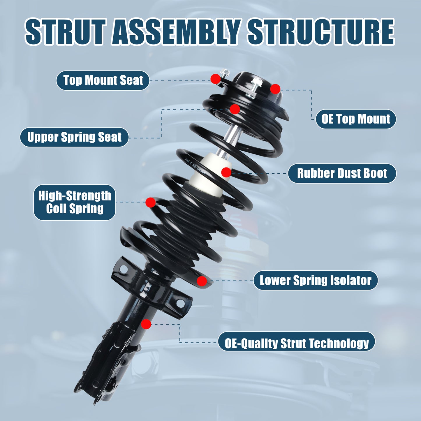 Vextone Front Strut Assembly Kit for 2005-2010 Chevrolet Chevy Cobalt (Exclude SS Models) 2006-2011 Chevrolet HHR LS,LS Panel, LT, LT Panel – Noise Reduction & Comfort Upgrade – Replaces OEM 172179L 172179R (Pair)