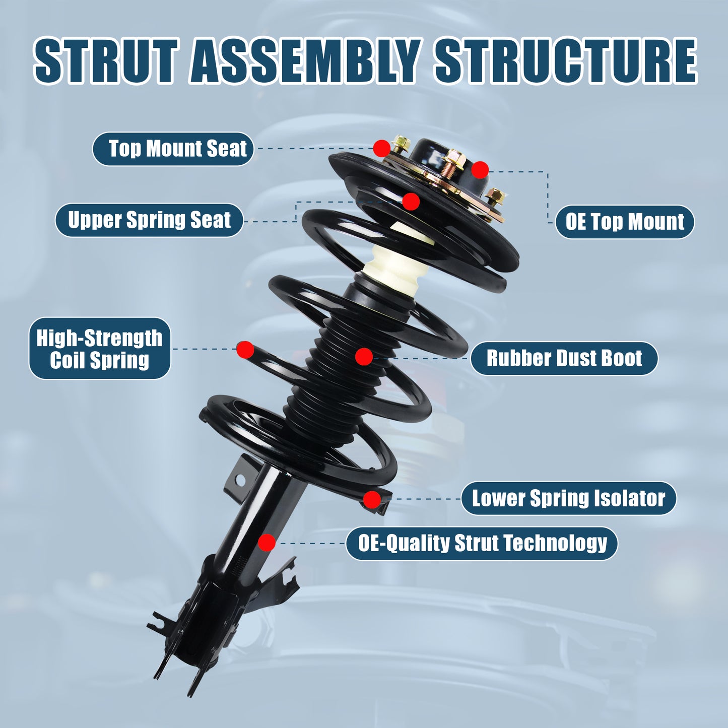 Vextone Front Strut Assembly Kit for Nissan Altima 2002 2003 2004 2005 2006 3.5L V6(NO 2005 Altima S) – Noise Reduction & Comfort Upgrade – Replaces OEM 171427 171426 (Pair)