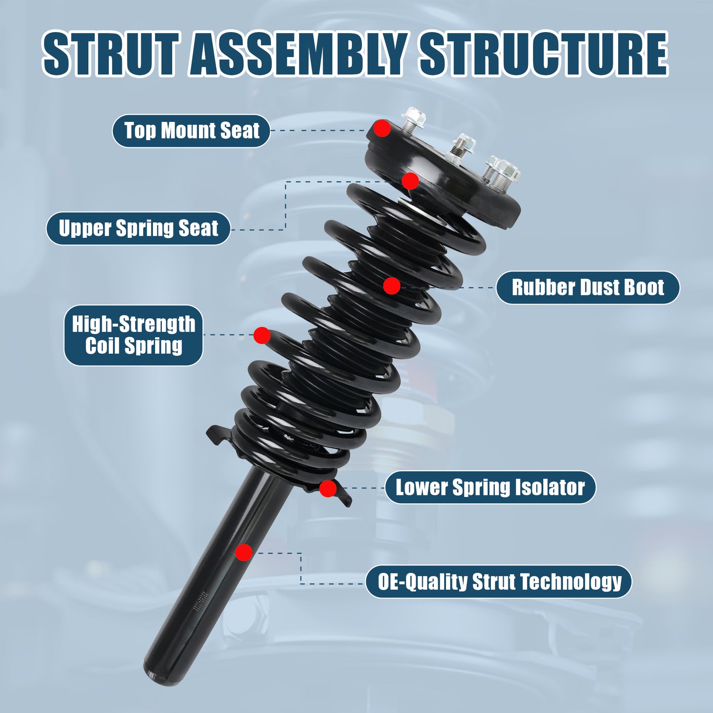 Vextone Front Strut Assembly Kit for 1998 1999 2000 2001 2002 Honda Accord, 2001 2002 2003 Acura CL – Noise Reduction & Comfort Upgrade – Replaces OEM 171691L 171691R (Pair)
