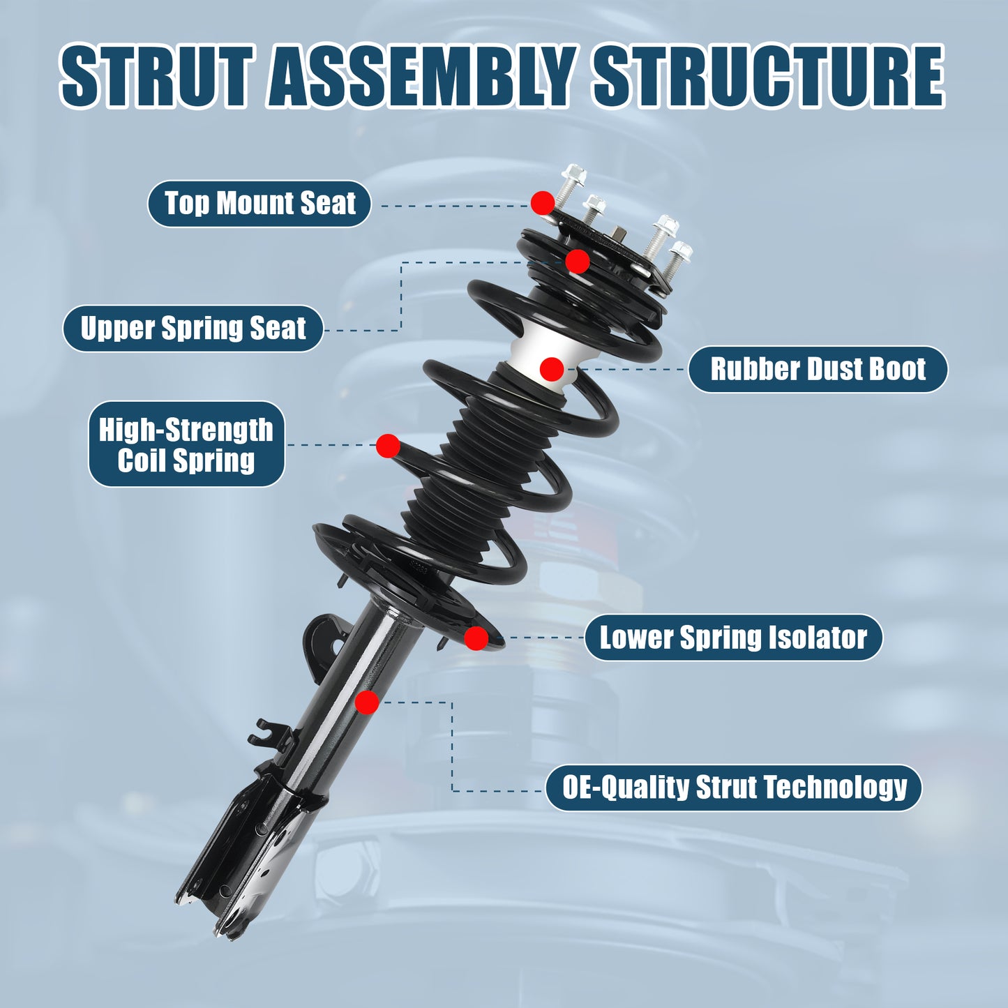 Vextone Front Strut Assembly Kit for 2011 2012 2013 Ford Explorer AWD 3.5L V6 – Noise Reduction & Comfort Upgrade – Replaces OEM 272621 272620 (Pair)
