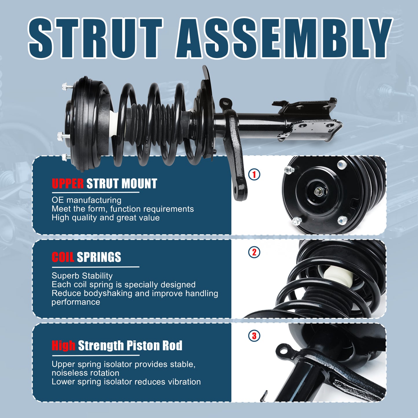 Vextone Front Strut Assembly Kit for Chrysler 300M 1999 2000 2001 2002 2003 2004 – Noise Reduction & Comfort Upgrade – Replaces OEM 171667 171668 (Pair)