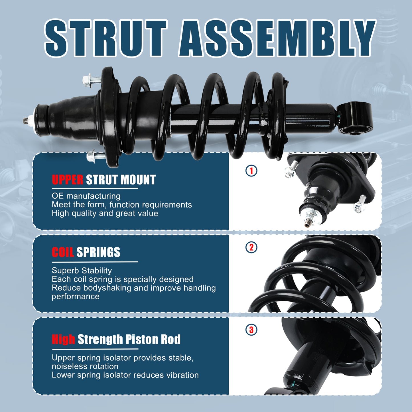 Vextone Rear Strut Assembly Kit for 2007 2008 2009 2010 2011 Honda CR-V – Noise Reduction & Comfort Upgrade – Replaces OEM 172497L 172497R (Pair)