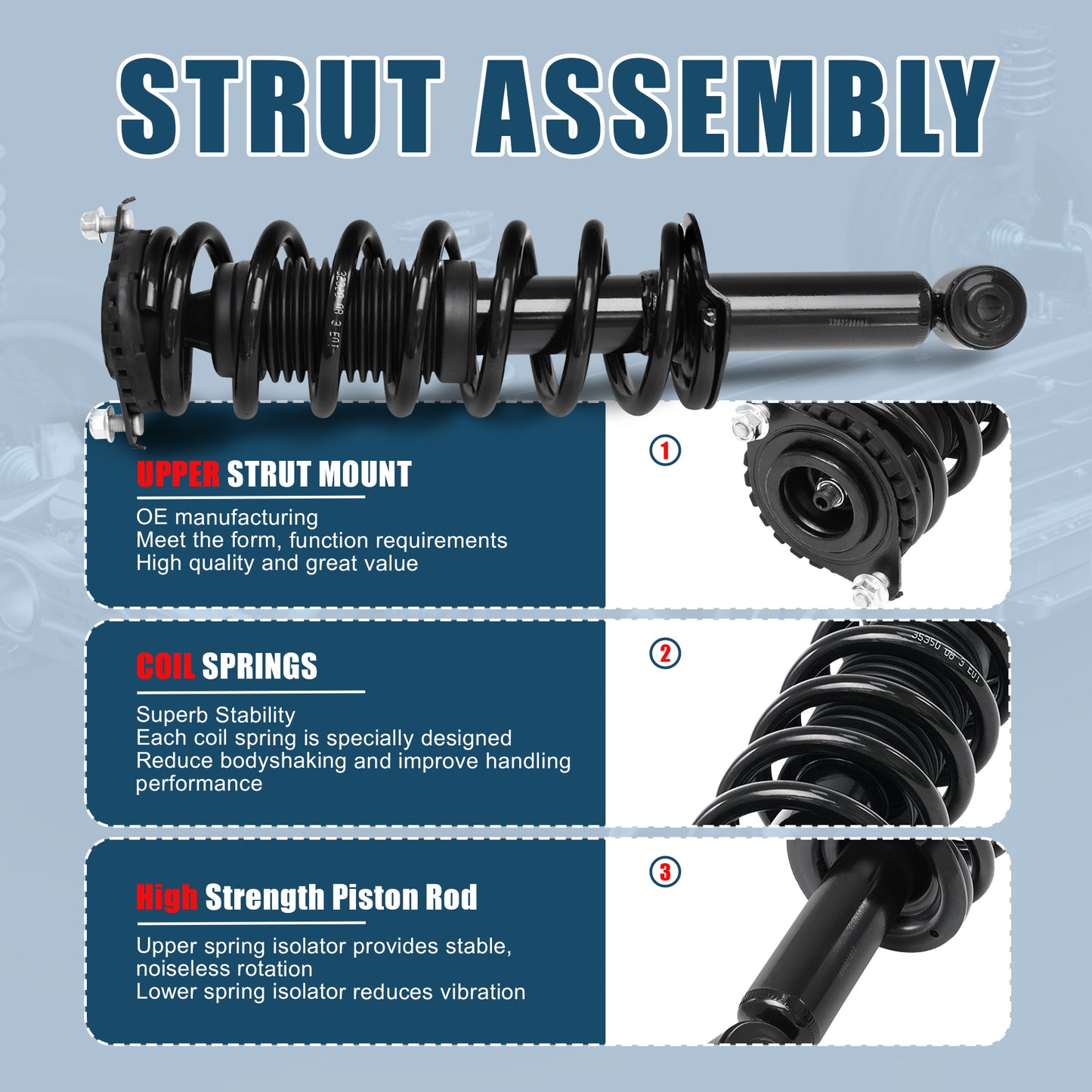 Vextone Rear Strut Assembly Kit for 2005 2006 2007 Subaru Outback – Noise Reduction & Comfort Upgrade – Replaces OEM 272567 (1PC)