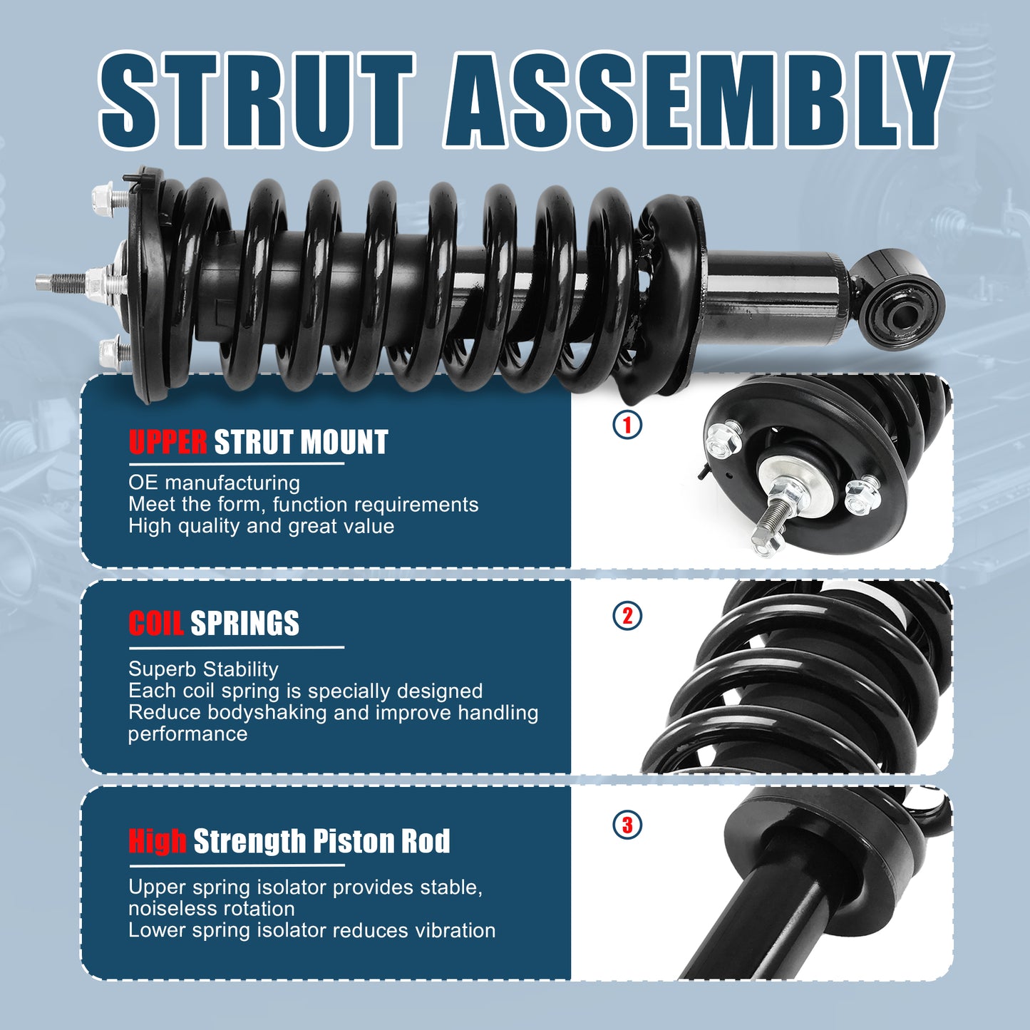 Vextone Front Strut Assembly Kit for 2005-2021 Nissan Frontier – Noise Reduction & Comfort Upgrade – Replaces OEM 271102 (1PC)