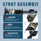 Vextone Rear Struts Shock Absorbers Coil Spring Assembly Fit for 1998-2003 Chevrolet Chevy Malibu, 2004 2005 Chevrolet Classic – Noise Reduction & Comfort Upgrade – Replaces OEM 171686 (1PC)