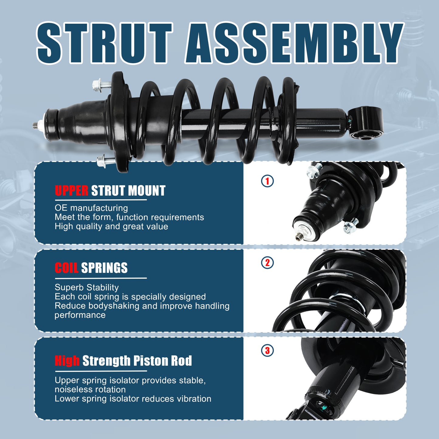 Vextone Rear Strut Assembly Kit for Honda CR-V 2002 2003 2004 2005 2006 – Noise Reduction & Comfort Upgrade – Replaces OEM 171380L 171380R (Pair)