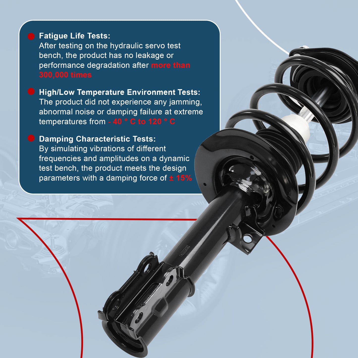 Vextone Front Strut Assembly Kit for  2011 Hyundai Sonata, No Hybrid Models  – Noise Reduction & Comfort Upgrade – Replaces OEM 172585 172586 (Pair)