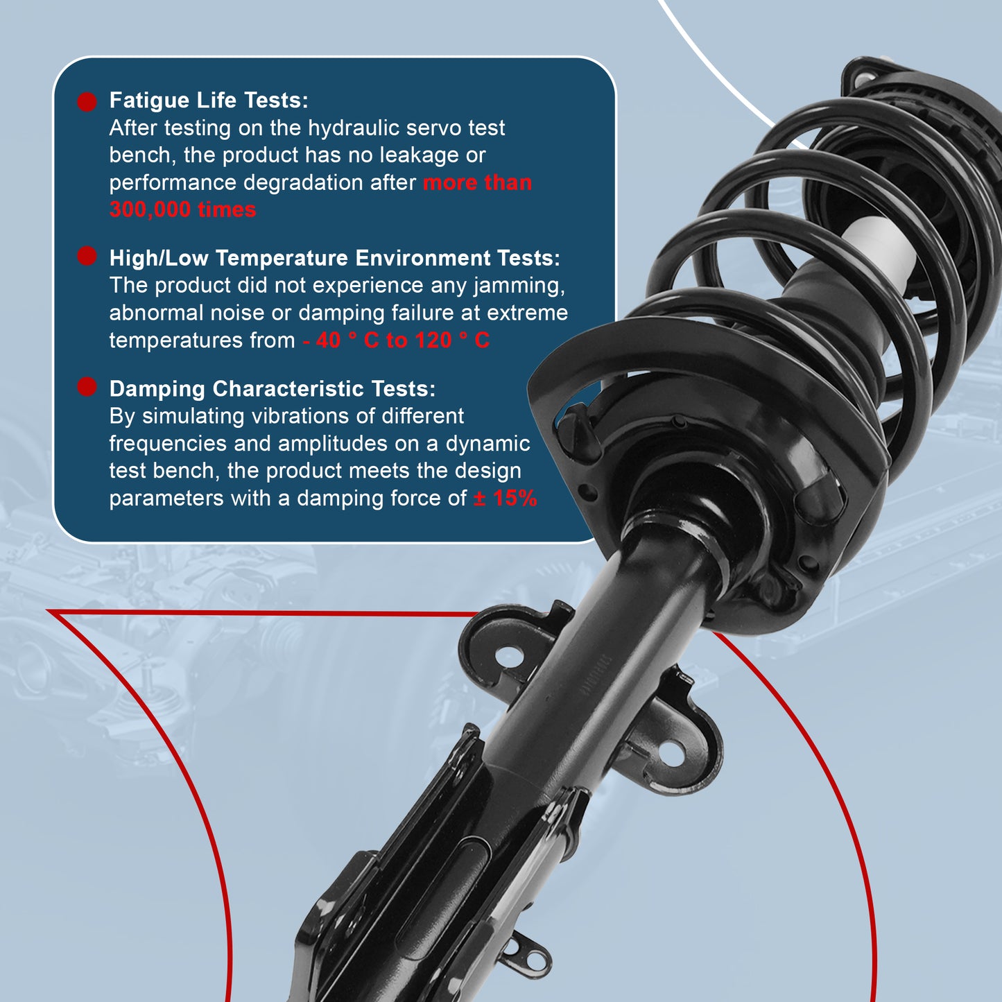 Vextone Front Strut Assembly Kit for 2008-2019 Dodge Grand Caravan, 2008-2016 Chrysler Town & Country – Noise Reduction & Comfort Upgrade – Replaces OEM 171128L 171128R (1PC)