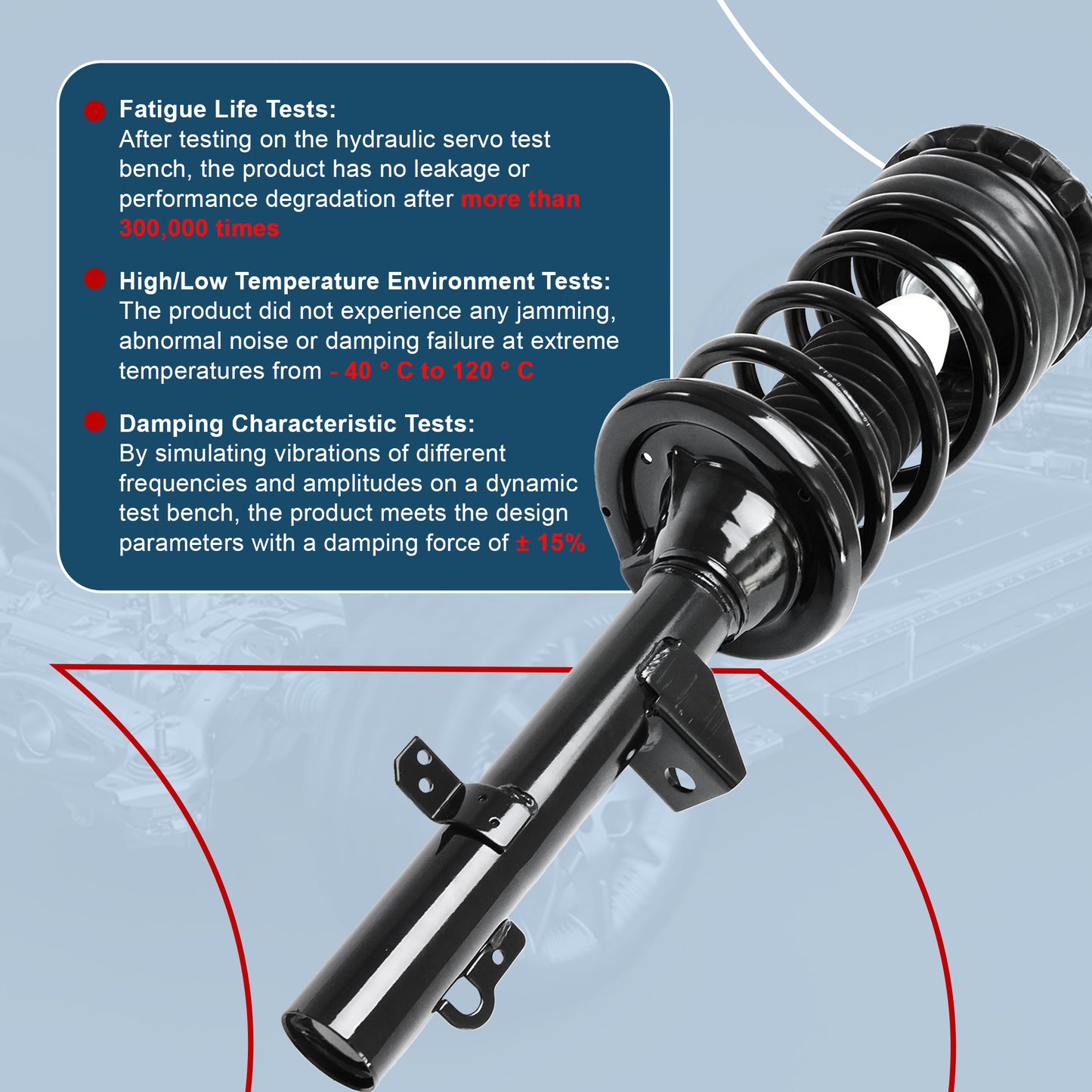 Vextone Rear Strut Assembly Kit for 1994-2007 Ford Taurus Sedan Models (Excluding Taxi/Police Models) – Noise Reduction & Comfort Upgrade – Replaces OEM 171616 (Pair)