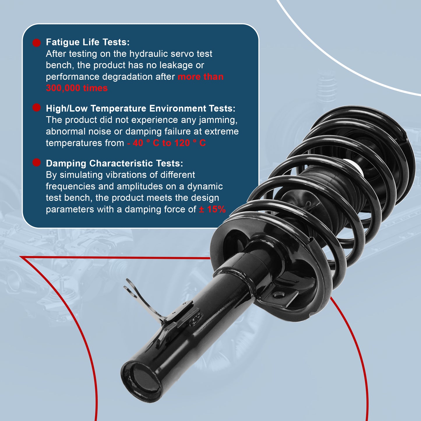 Vextone Front Strut Assembly Kit for Ford Focus 2000 2001 2002 2003 2004 2005 – Noise Reduction & Comfort Upgrade – Replaces OEM 171504 171505 (Pair)