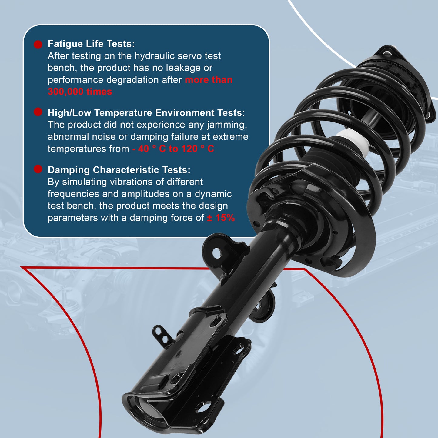 Vextone Front Strut Assembly Kit for 2012-2016 Dodge Grand Caravan (NO RT), 2017-2020 Grand Caravan (NO GT/Blacktop/SXT Premium) – Noise Reduction & Comfort Upgrade – Replaces OEM 471128R 471128L (Pair)