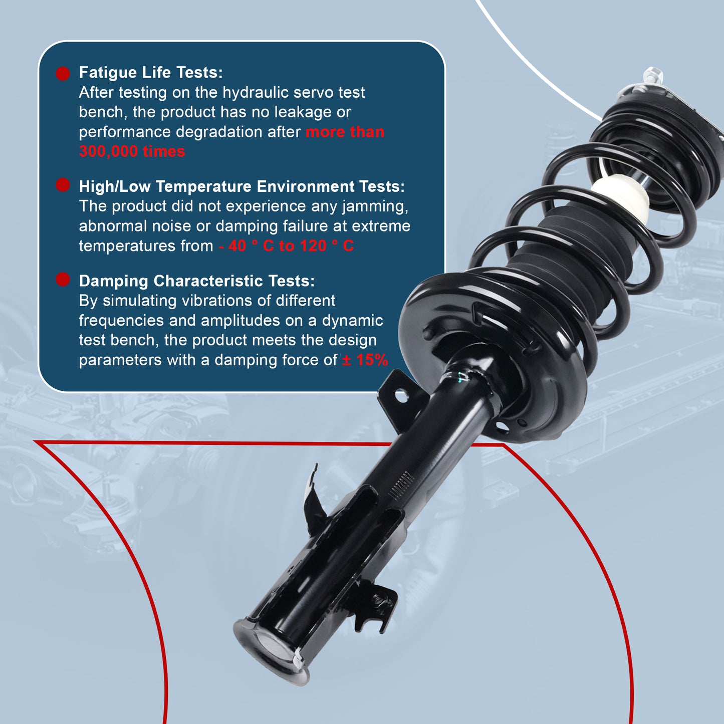 Vextone Front Strut Assembly Kit for 2011 2012 2013 Ford Fiesta – Noise Reduction & Comfort Upgrade – Replaces OEM 172525 172524 (Pair)