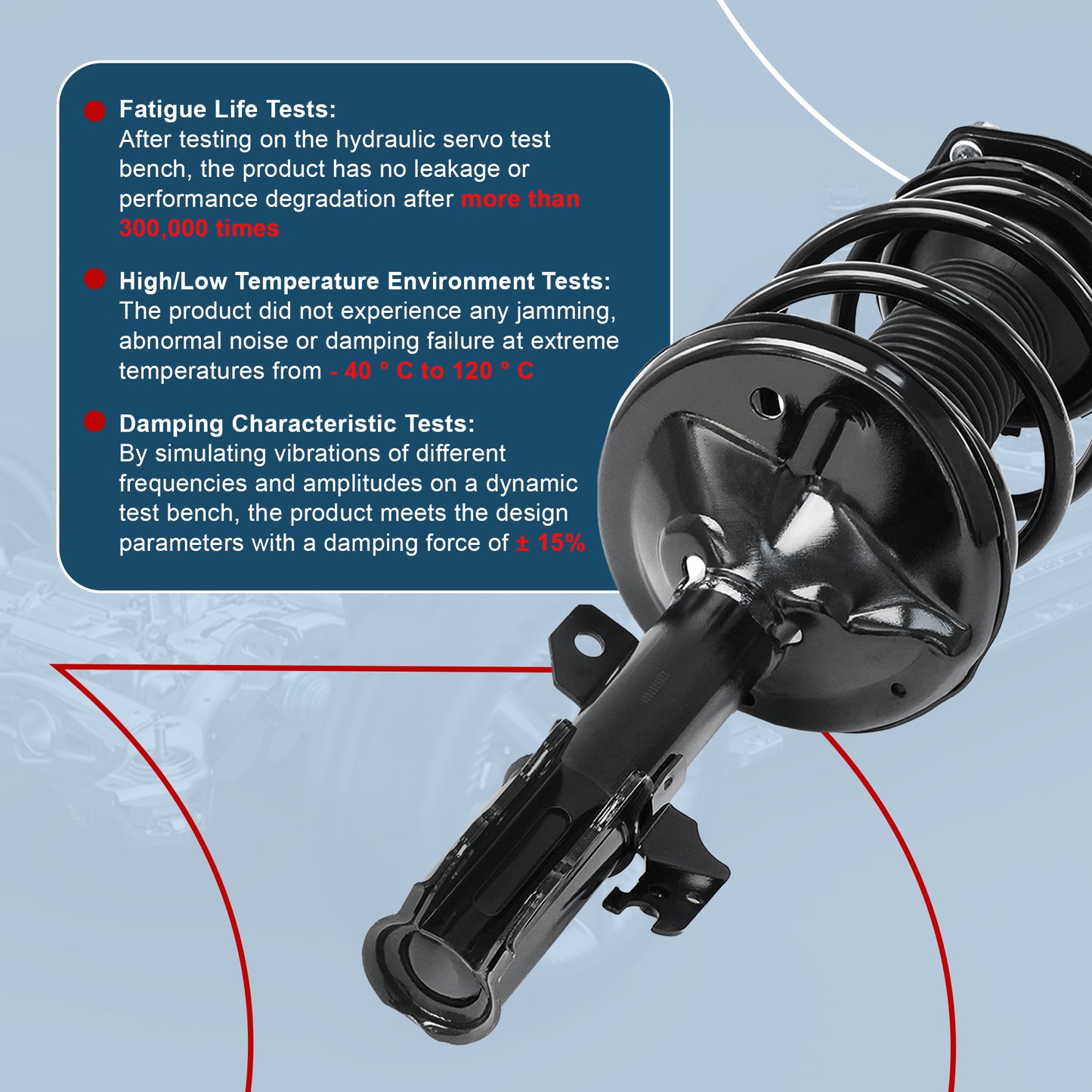 Vextone Front Strut Assembly Kit for 2002 2003 Toyota Camry/Lexus ES300 – Noise Reduction & Comfort Upgrade – Replaces OEM 171490 171491 (Pair)
