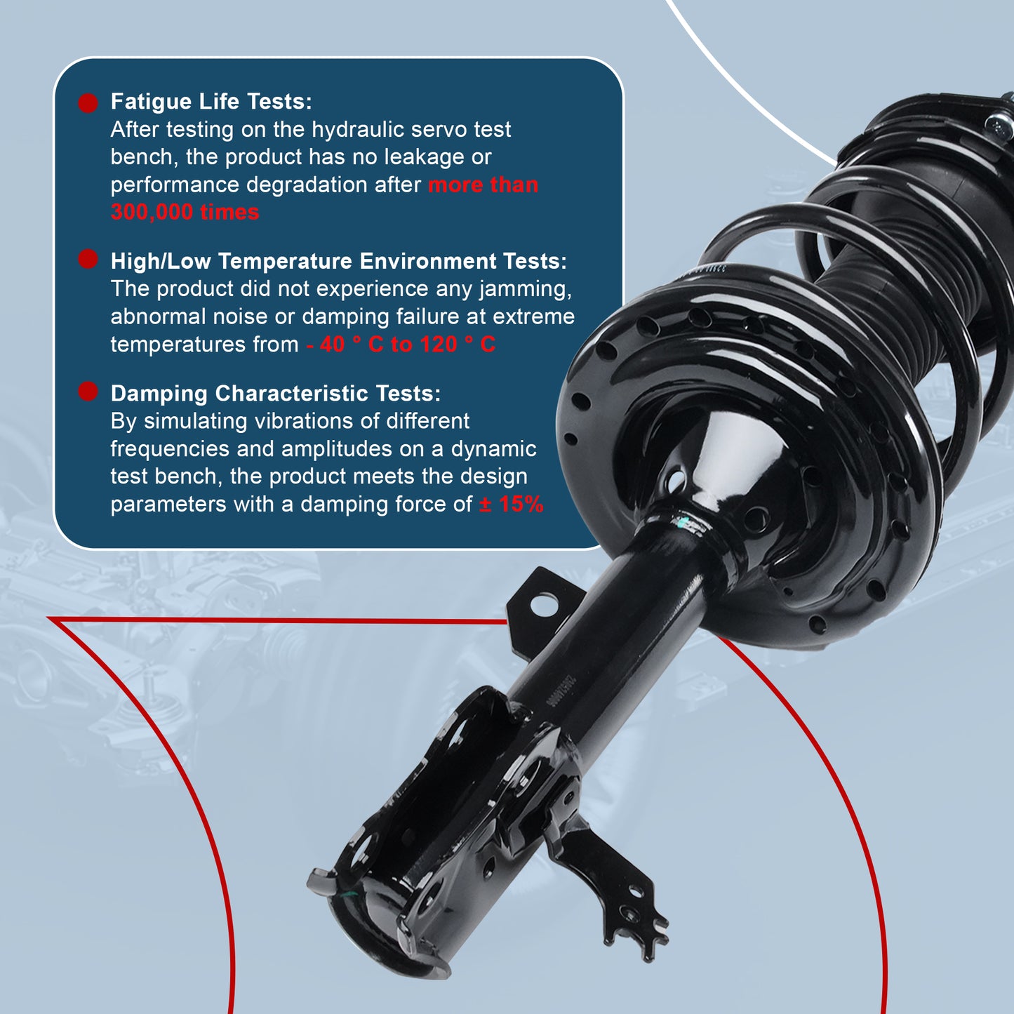 Vextone Front Strut Assembly Kit for 2012 2013 2014 Toyota Camry L, LE, XLE, Hybrid LE, Hybrid XLE  – Noise Reduction & Comfort Upgrade – Replaces OEM 172940 172941 (Pair)