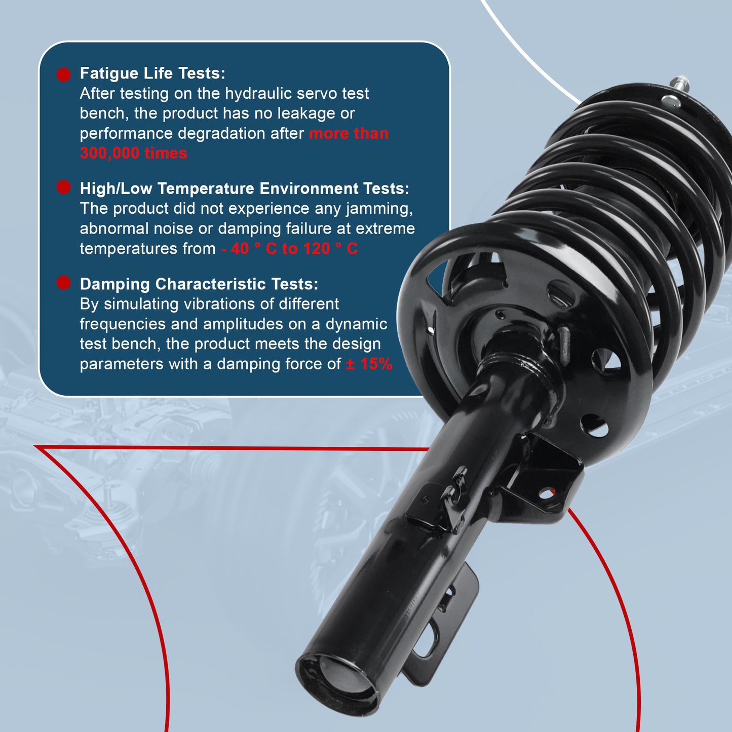 Vextone Front Strut Assembly Kit for 2008 2009 Ford Taurus FWD, Mercury Sable FWD – Noise Reduction & Comfort Upgrade – Replaces OEM 172530 172531 (Pair)