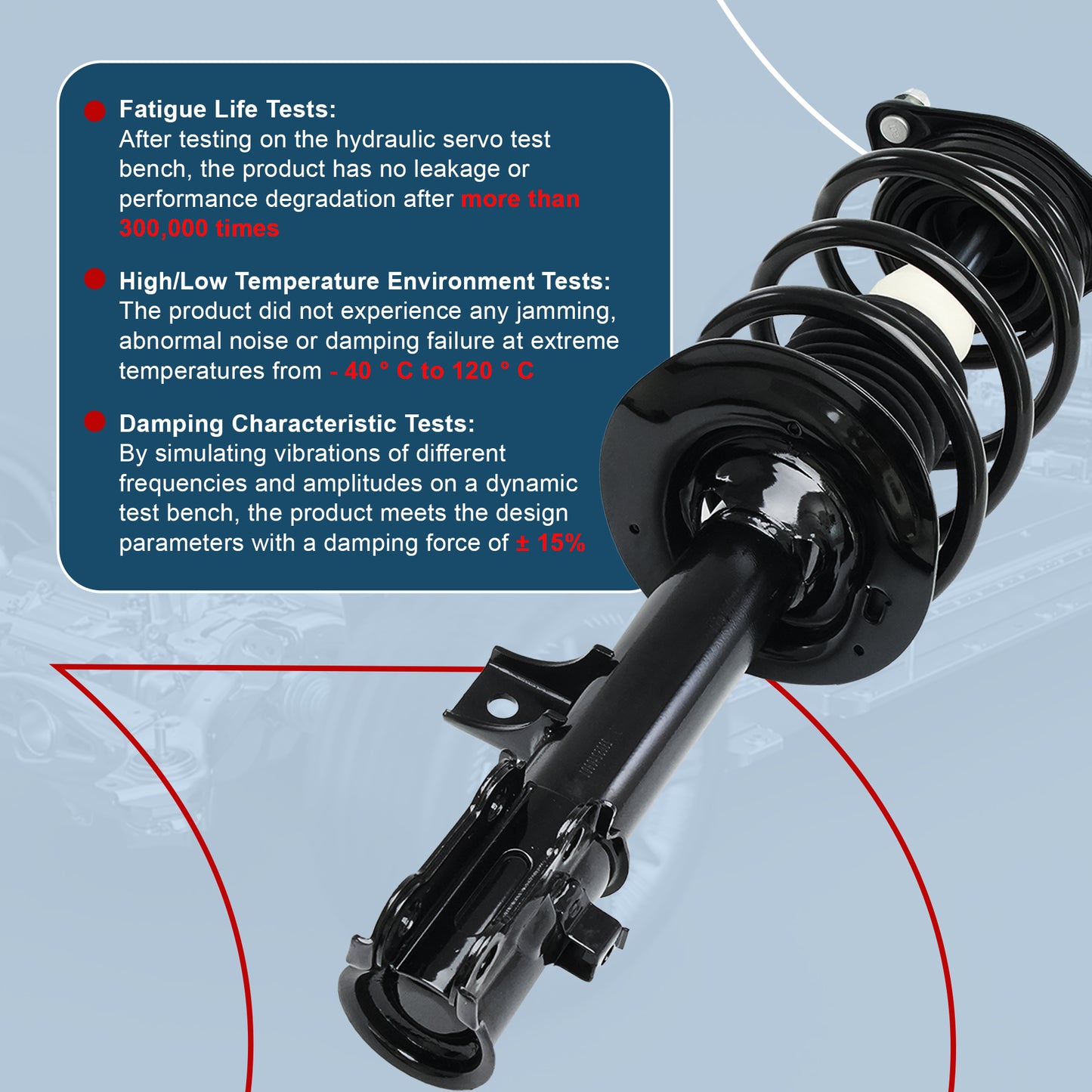 Vextone Front Strut Assembly Kit for Hyundai Tucson 2010-2015, Kia Sportage 2011-2016 – Noise Reduction & Comfort Upgrade – Replaces OEM 172722 172723 (Pair)