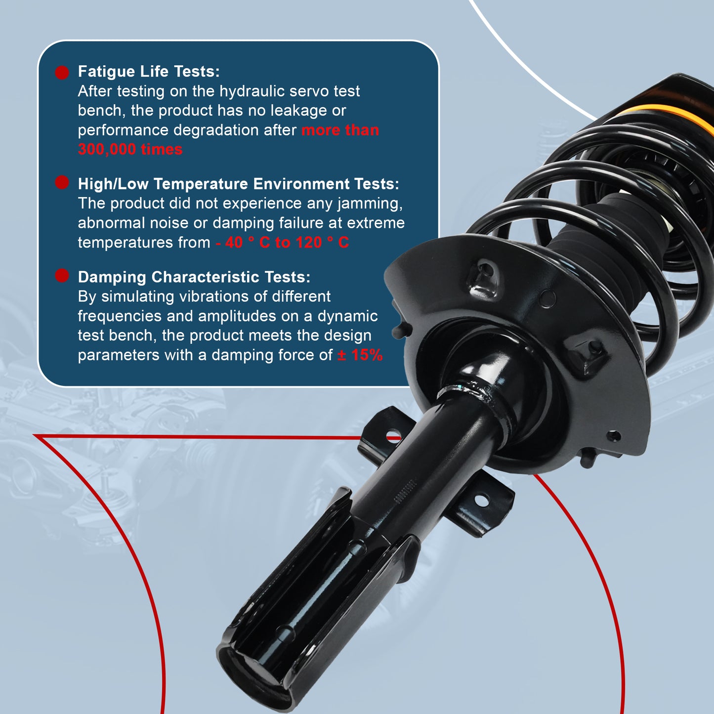 Vextone Front Struts Shock Absorbers Coil Spring Assembly Fit for 2004-2008 Pontiac Grand Prix (Fit 16" & 17" & 18" Wheels) – Noise Reduction & Comfort Upgrade – Replaces OEM 172177 (1PC)