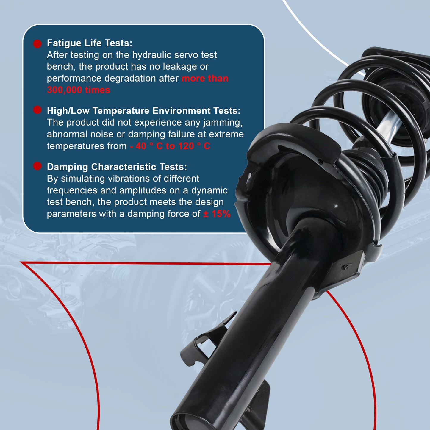 Vextone Front Strut Assembly Kit for 2004-2009 Mazda 3 (NO MazdaSpeed), 2010-2013 Mazda 3 (NO I Touring/Grand Touring/MazdaSpeed) – Noise Reduction & Comfort Upgrade – Replaces OEM 172264 172263 (Pair)