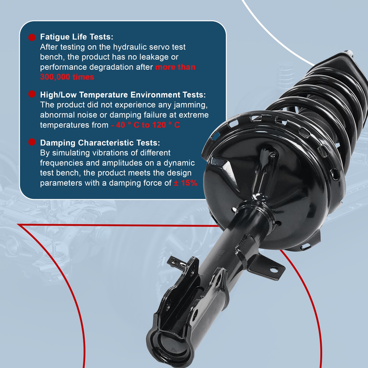 Vextone Rear Strut Assembly Kit for  2004-2007 Toyota Highlander AWD (No Hybrid Model), 2004-2006 Lexus RX330, 2007 RX350 (No Air Suspension) – Noise Reduction & Comfort Upgrade – Replaces OEM 172215 172216 (Pair)