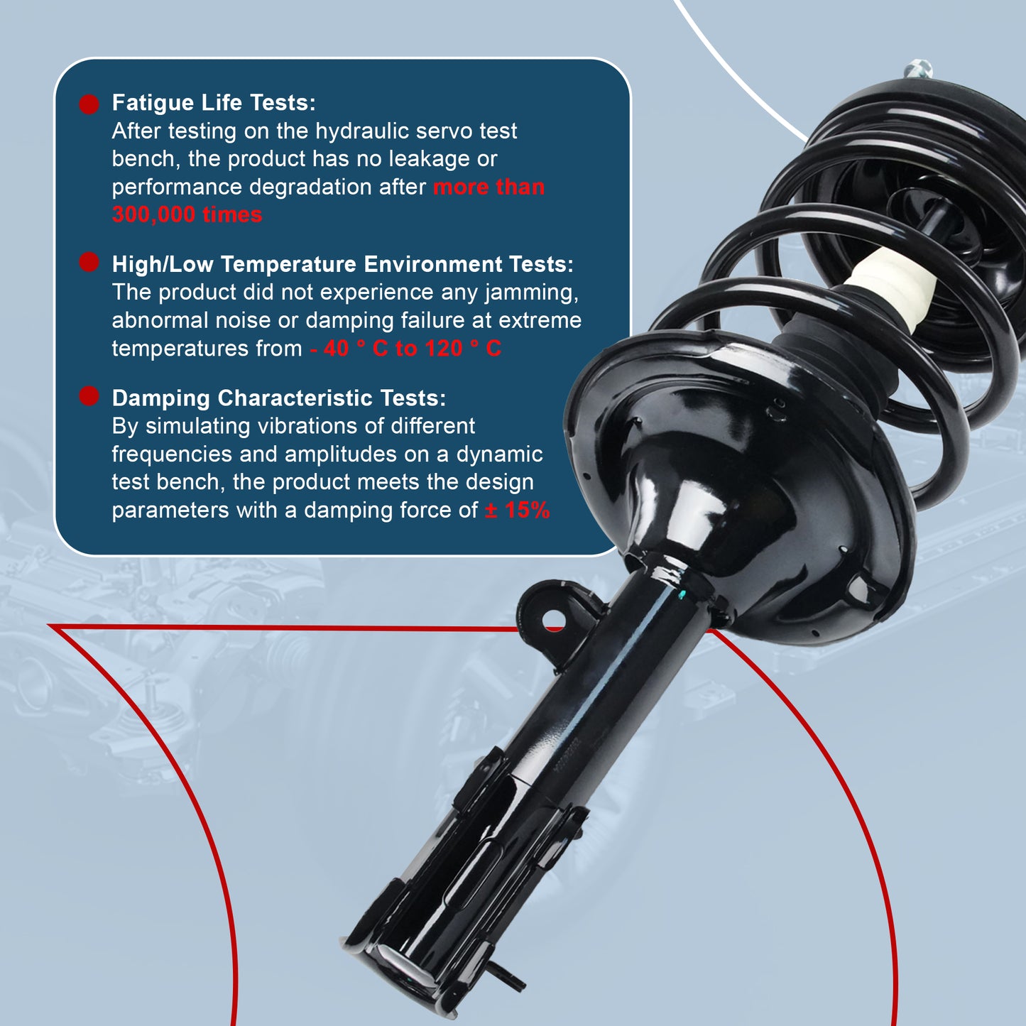 Vextone Front Strut Assembly Kit for 2007-2009 Hyundai Santa Fe GLS 2.7L AWD/FWD – Noise Reduction & Comfort Upgrade – Replaces OEM 172299 172300 (Pair)