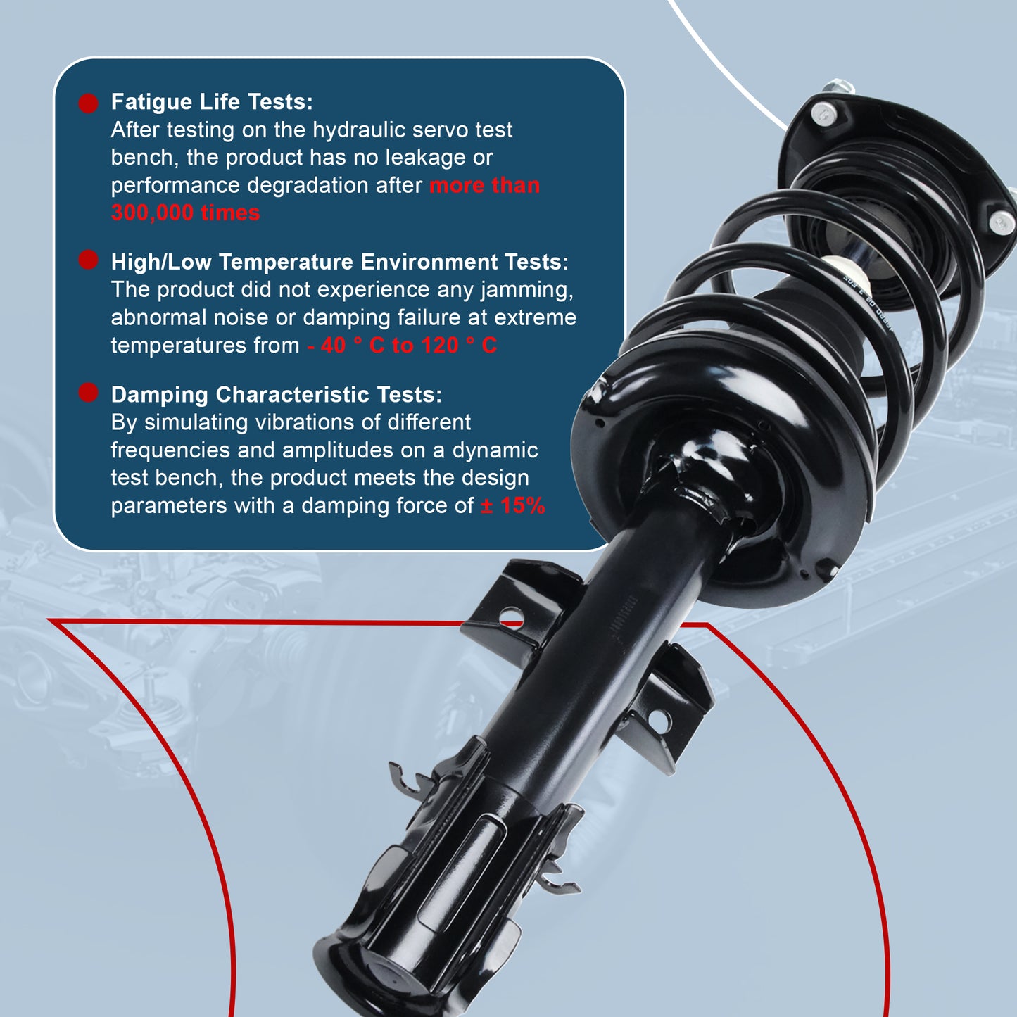 Vextone Front Strut Assembly Kit for 2010 2011 2012 Hyundai Santa Fe – Noise Reduction & Comfort Upgrade – Replaces OEM 372712 372713 (Pair)