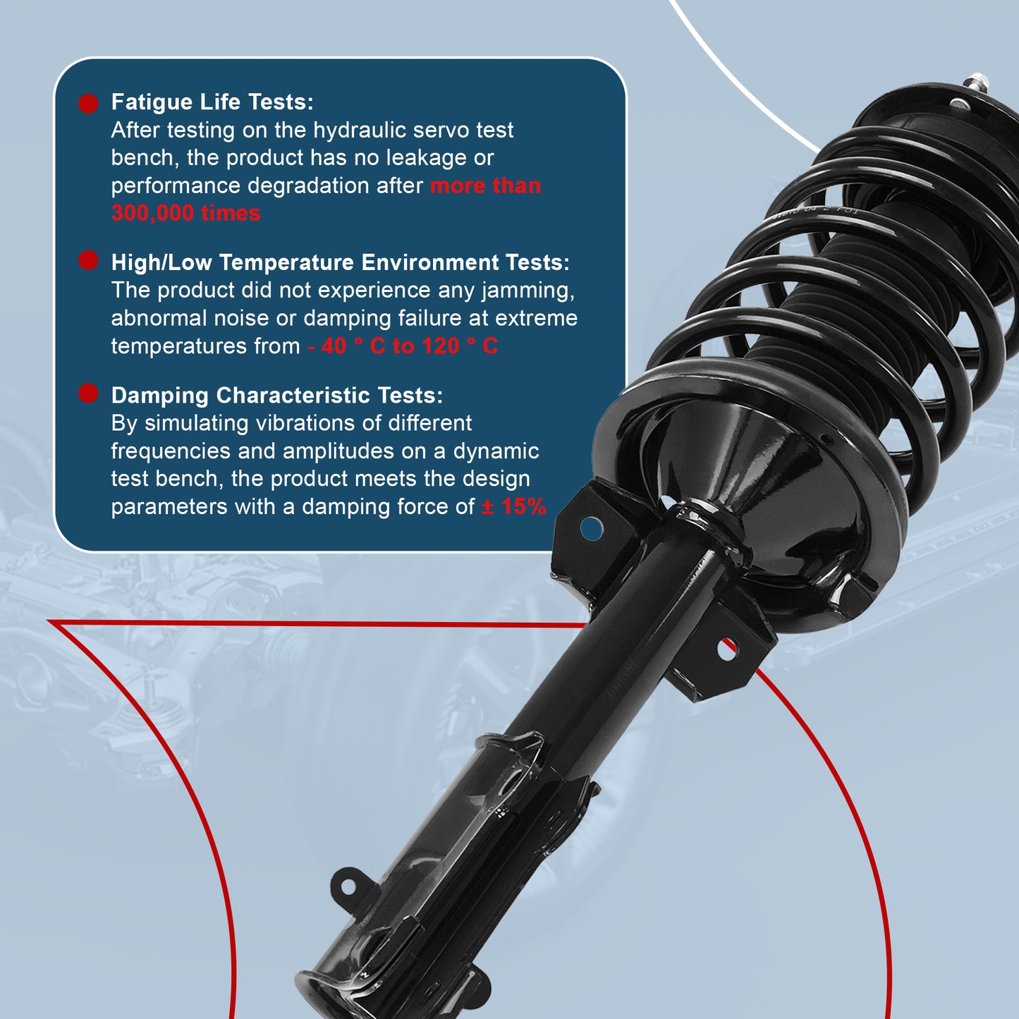 Vextone Front Strut Assembly Kit for 2005 2006 Ford Mustang, 2007 2008 2009 2010 Mustang Only Base/GT – Noise Reduction & Comfort Upgrade – Replaces OEM 172138 (Pair)