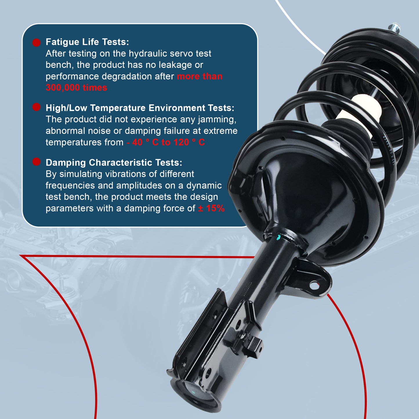 Vextone Front Strut Assembly Kit for 2007 2008 Hyundai Entourage, 2006-2014 Kia Sedona – Noise Reduction & Comfort Upgrade – Replaces OEM 172918 172917 (Pair)