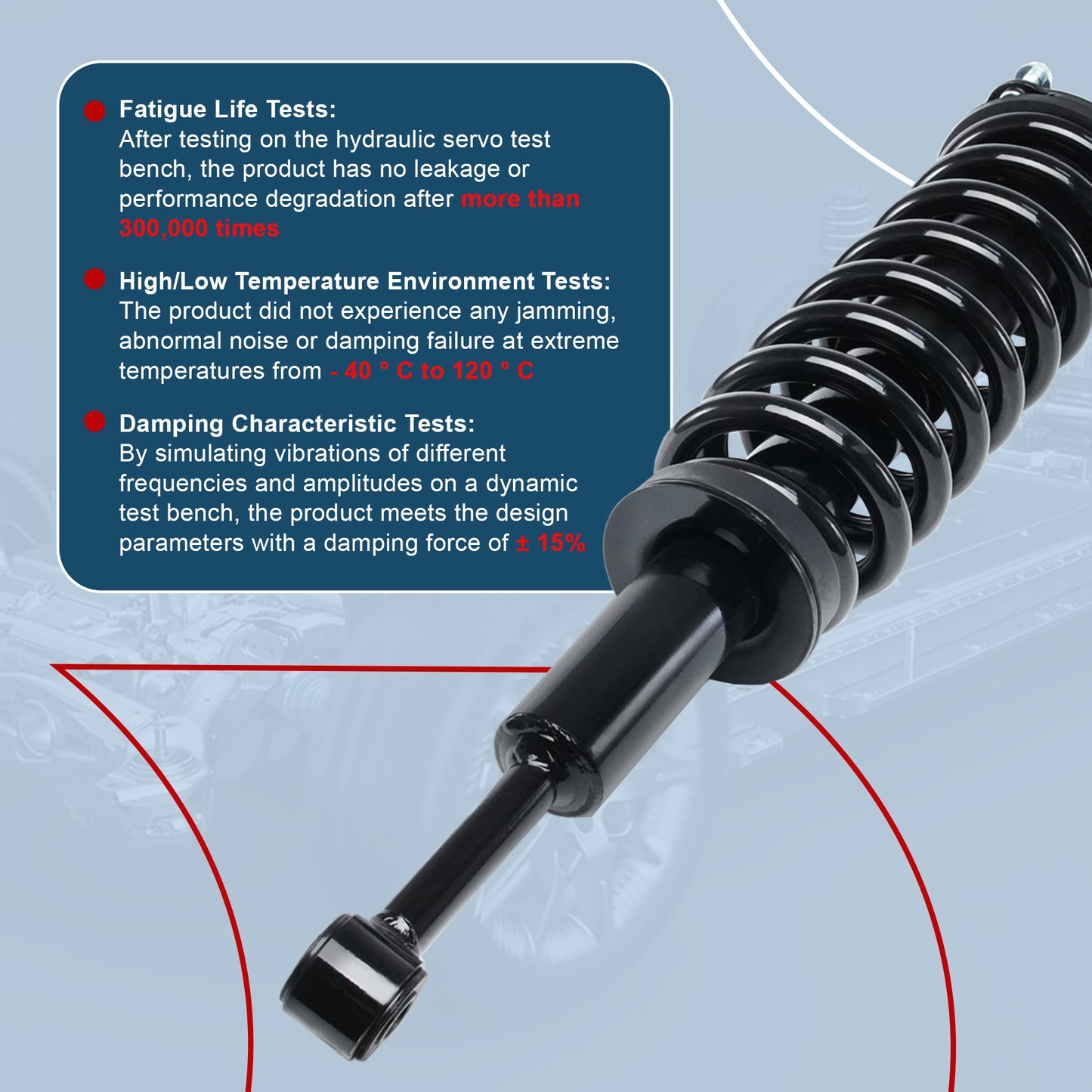 Vextone Front Strut Assembly Kit for 2007-2020 Toyota Tundra 4WD (NO TRD Package Models) – Noise Reduction & Comfort Upgrade – Replaces OEM 171119R 171119L (Pair)