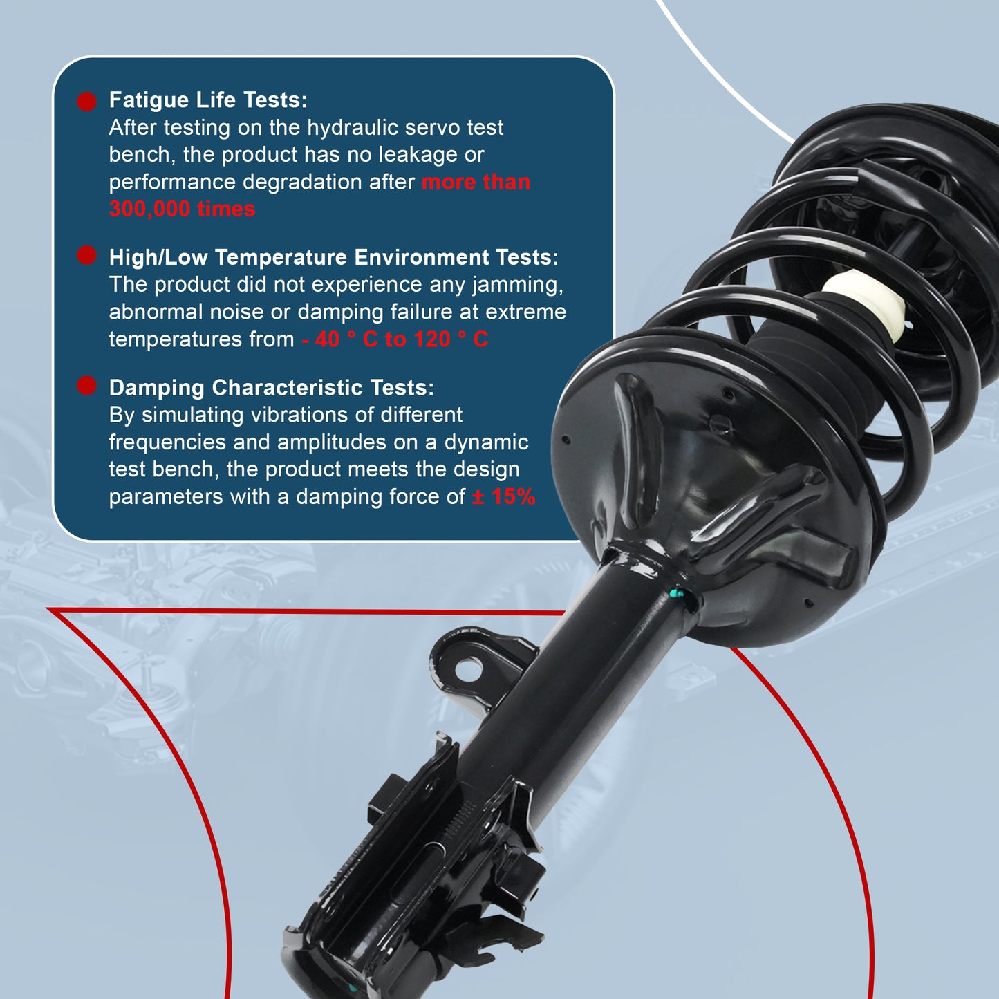 Vextone Front Strut Assembly Kit for 2005-2009 Hyundai Tucson(No 2007 GLS 2.7L), 2005-2010 Kia Sportage – Noise Reduction & Comfort Upgrade – Replaces OEM  172220 172219 (Pair)