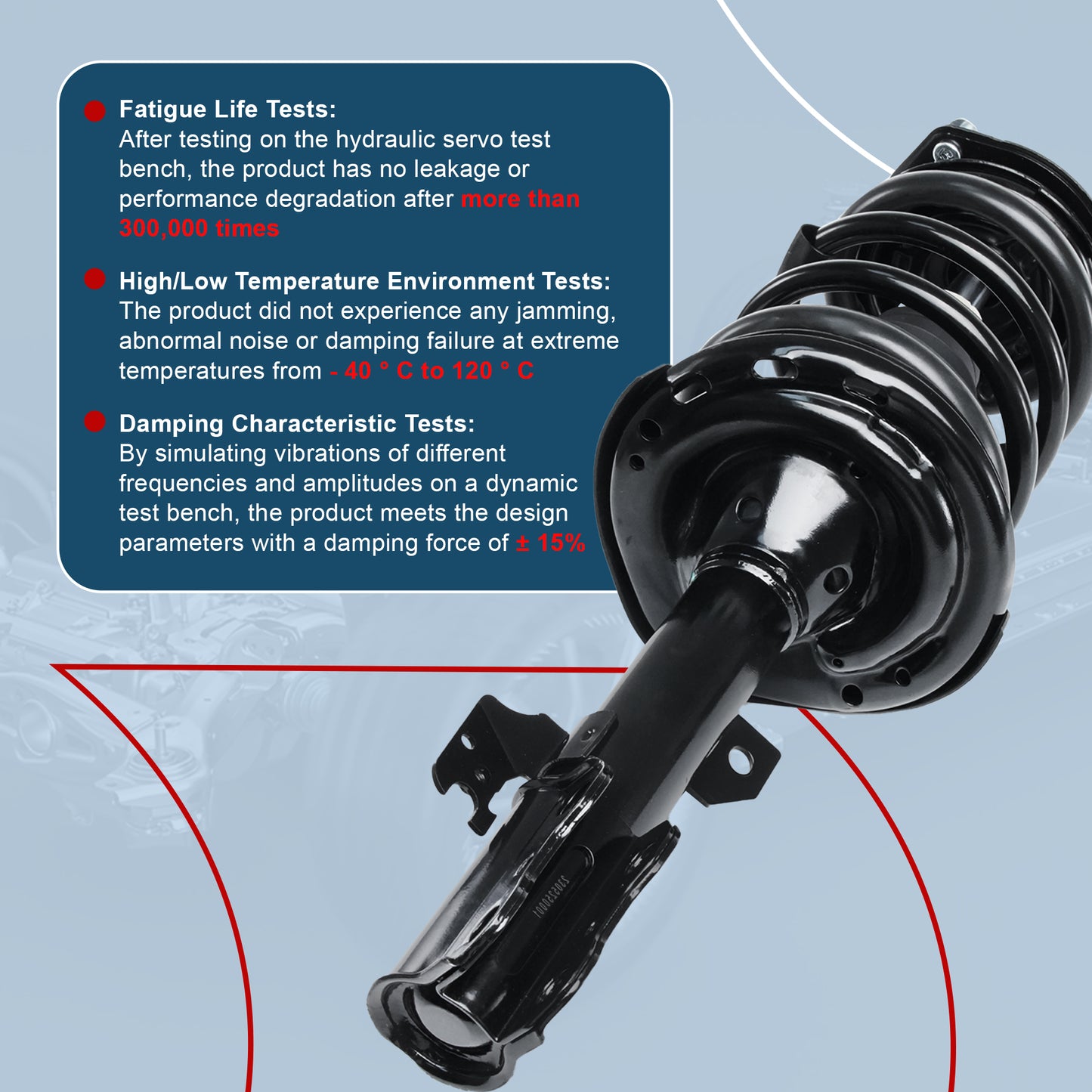 Vextone Front Strut Assembly Kit for 2007-2011 Toyota Camry 3.5L V6, 2006-2012 for Avalon, 2007-2012 for Lexus ES350 – Noise Reduction & Comfort Upgrade – Replaces OEM 272308 272307(Pair)