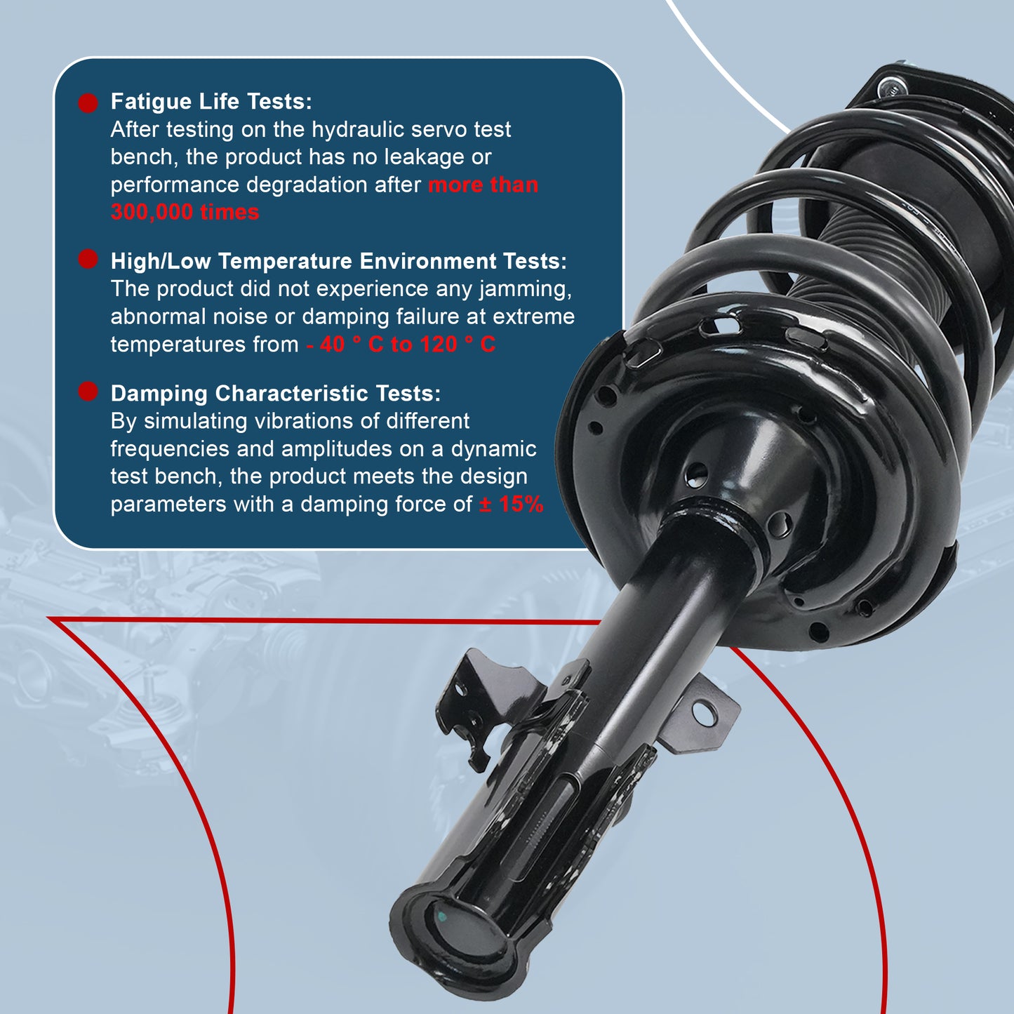 Vextone Front Strut Assembly Kit for 2007-2010 Toyota Sienna FWD – Noise Reduction & Comfort Upgrade – Replaces OEM 172363 172364 (Pair)