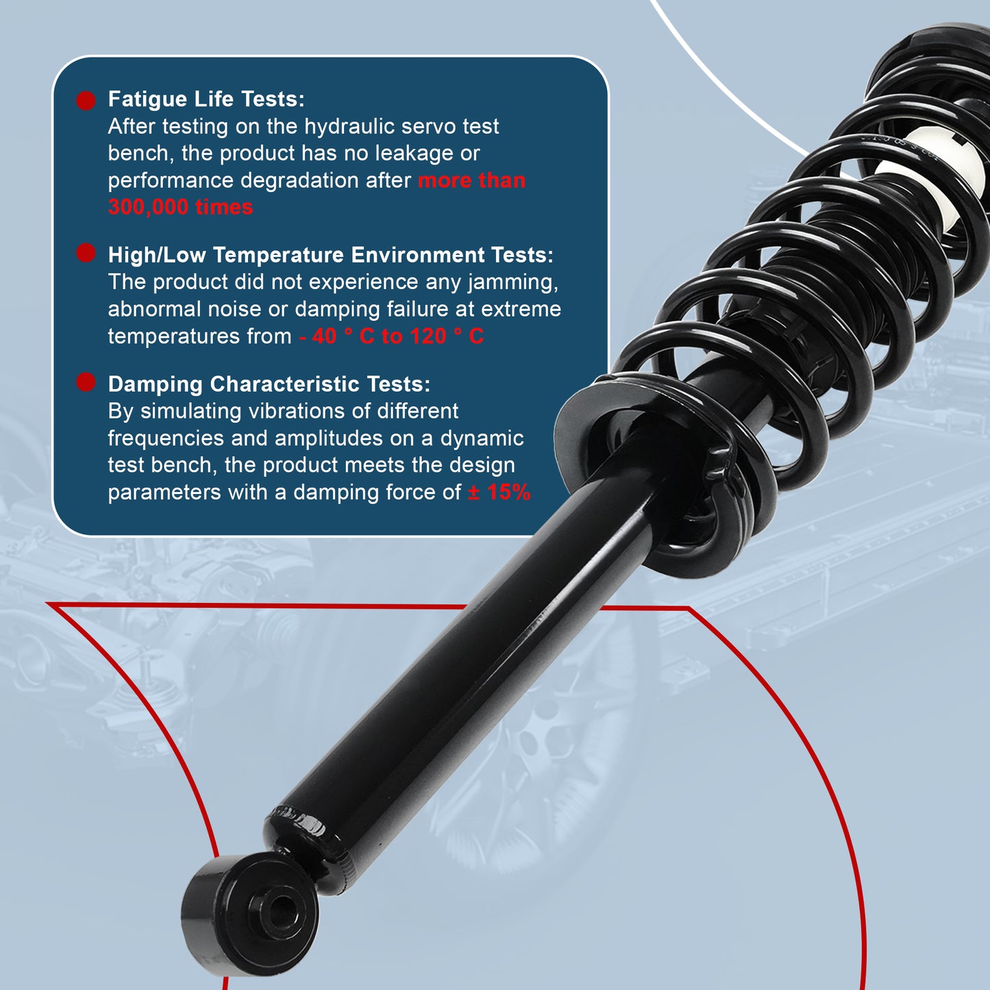 Vextone Rear Strut Assembly Kit for 2003-2007 Honda Accord (Excluding Hybrid) – Noise Reduction & Comfort Upgrade – Replaces OEM 171372 (Pair)