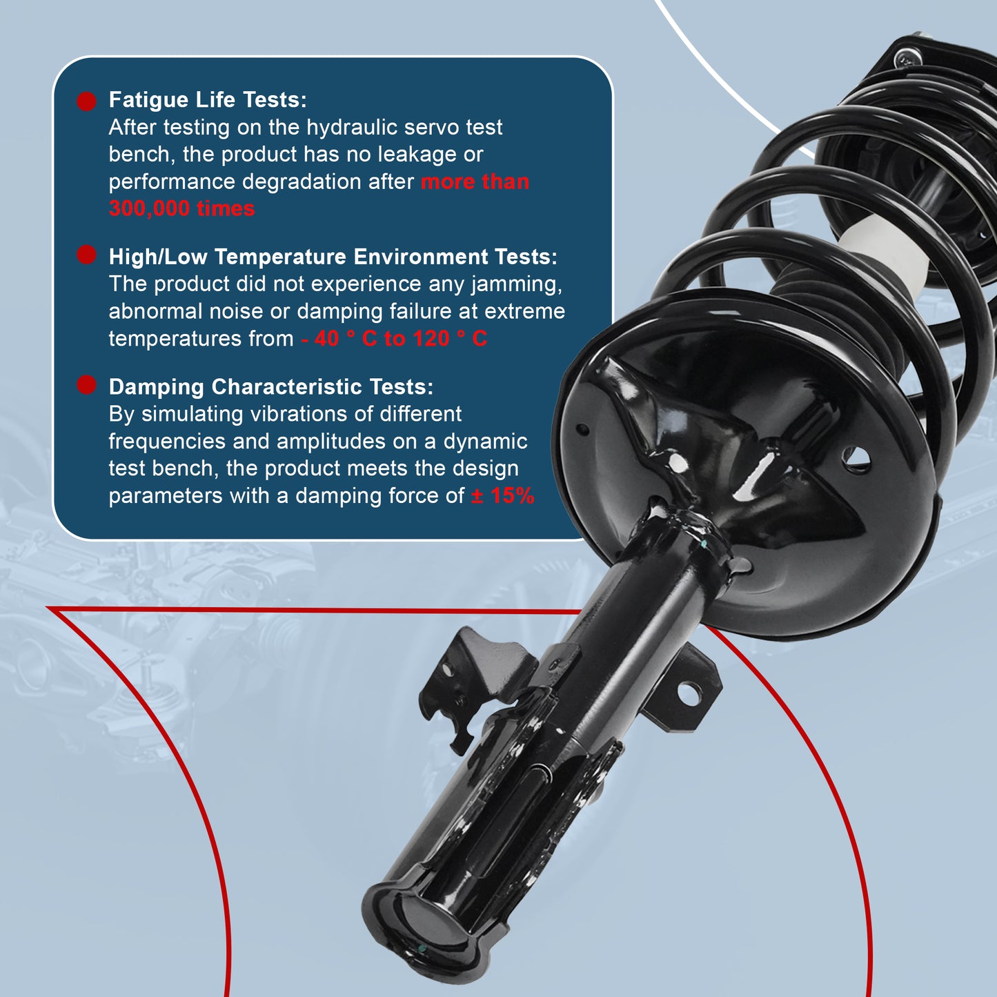Vextone Front Strut Assembly Kit for 2004-2006 Toyota Sienna 3.3L V6 (FWD 7 Passenger), 2007-2010 Toyota Sienna 3.5L V6 (FWD 7 Passenger) – Noise Reduction & Comfort Upgrade – Replaces OEM 172236 172237 (Pair)