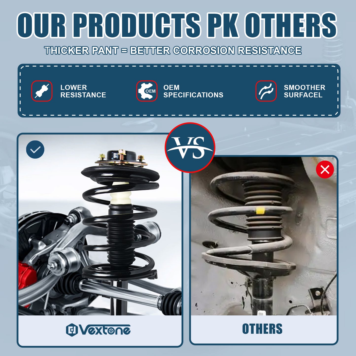 Vextone Front Strut Assembly Kit for Nissan Altima 2002 2003 2004 2005 2006 3.5L V6(NO 2005 Altima S) – Noise Reduction & Comfort Upgrade – Replaces OEM 171427 171426 (Pair)