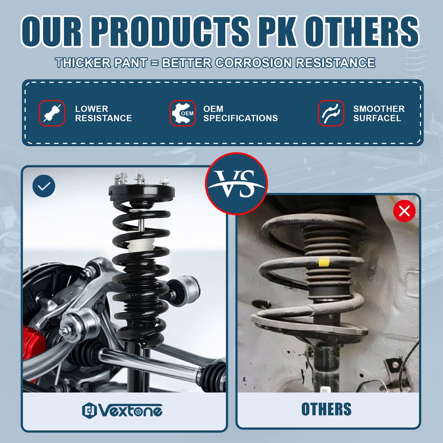 Vextone Front Strut Assembly Kit for Acura TSX 2004 2005 2006 2007 2008 – Noise Reduction & Comfort Upgrade – Replaces OEM 172322R 172322L (Pair)