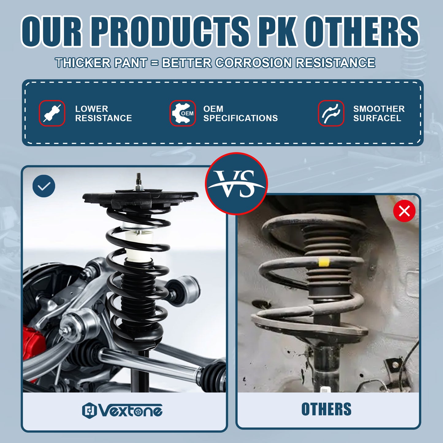 Vextone Rear Struts Shock Absorbers Coil Spring Assembly Fit for 2002-2006 Nissan Sentra SE-R/SE-R Spec V – Noise Reduction & Comfort Upgrade – Replaces OEM 171359 (Pair)