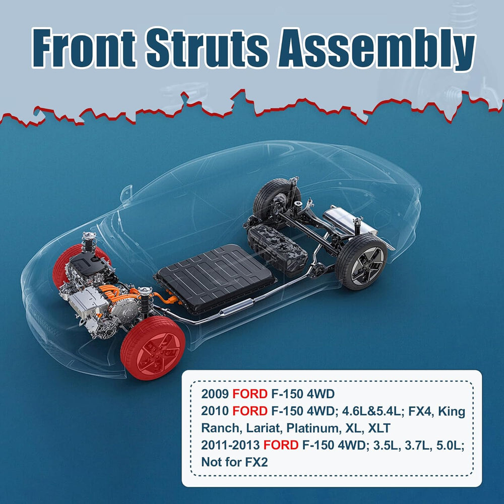 Vextone Front Strut Assembly Kit for 2009 2010 2011 2012 2013 Ford F-150 4X4 4WD V8, 4.6L & 5.4L – Noise Reduction & Comfort Upgrade – Replaces OEM 171141  (Pair)