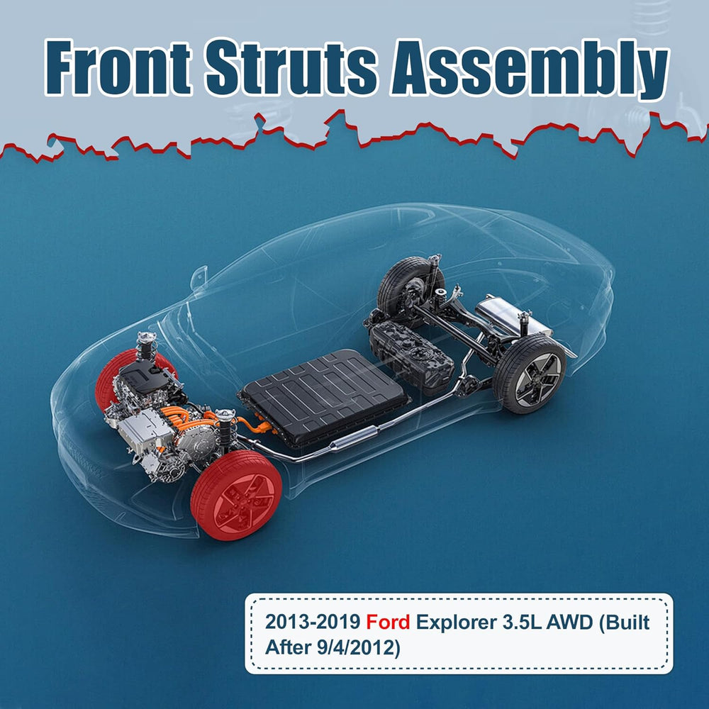 Vextone Front Strut Assembly Kit for 2013 2014 2015 2016 2017 2018 2019 Ford Explorer 3.5L AWD  – Noise Reduction & Comfort Upgrade – Replaces OEM 172729 172730(Pair)